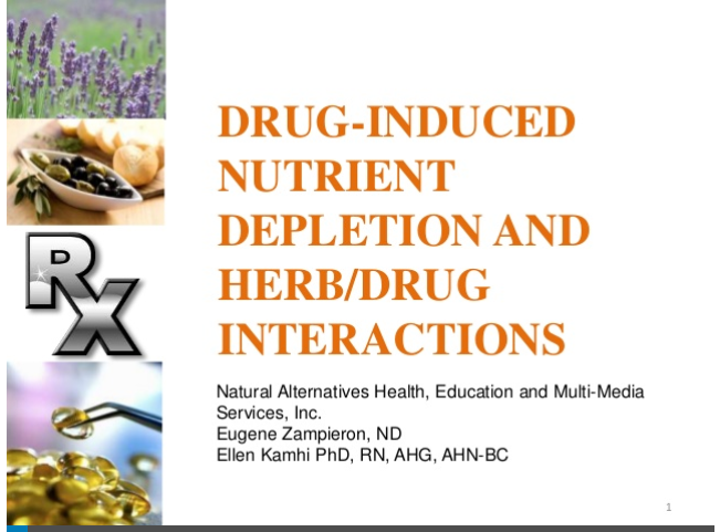 Drug Nutrient Depletion & Herb Drug Interaction
